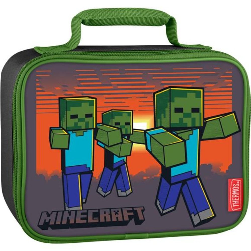 Thermos Kids Insulated Reusable Single Compartment Lunch Bag, Minecraft